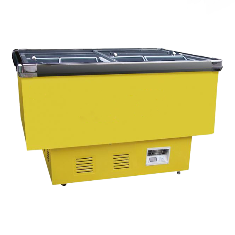 Vitrines refrigeradas de fundo plano para ilhas